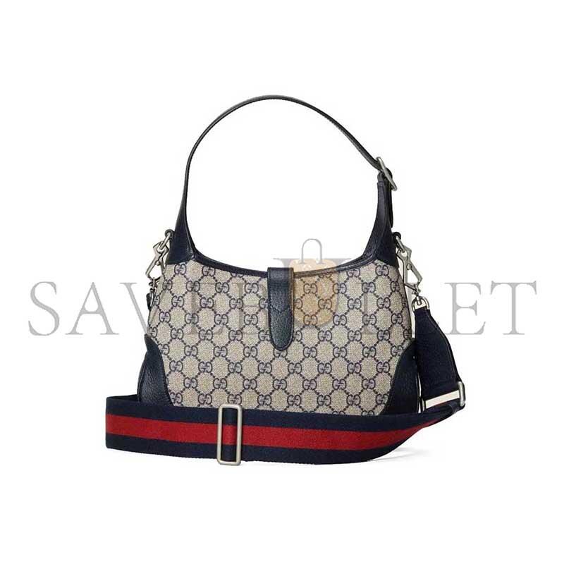 GUCCI JACKIE 1961 GG SMALL SHOULDER BAG BEIGE AND BLUE 678843 (28*19*4.5cm)